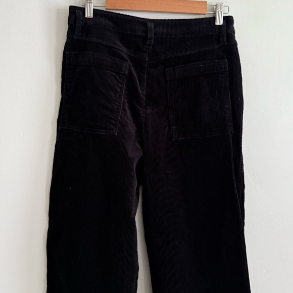 GAP Black Corduroy Wide-Leg Pants Size 8 High Rise Casual Comfort - Picture 3 of 7
